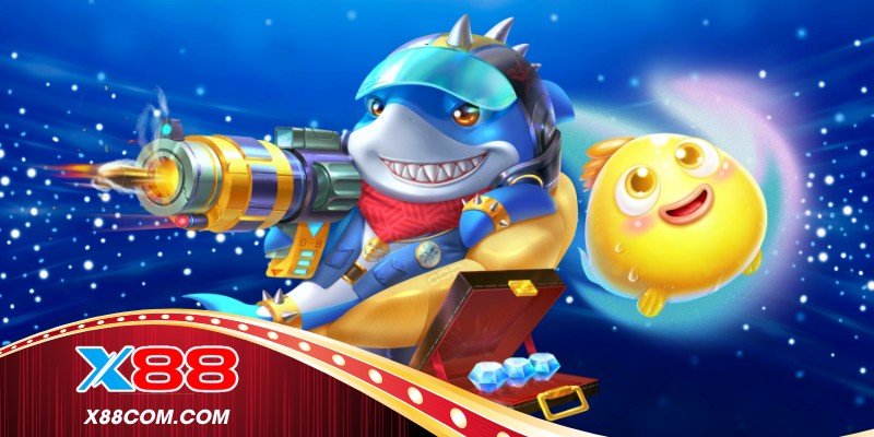 Bắn cá thần tài với đại dương và boss giữa màn hình