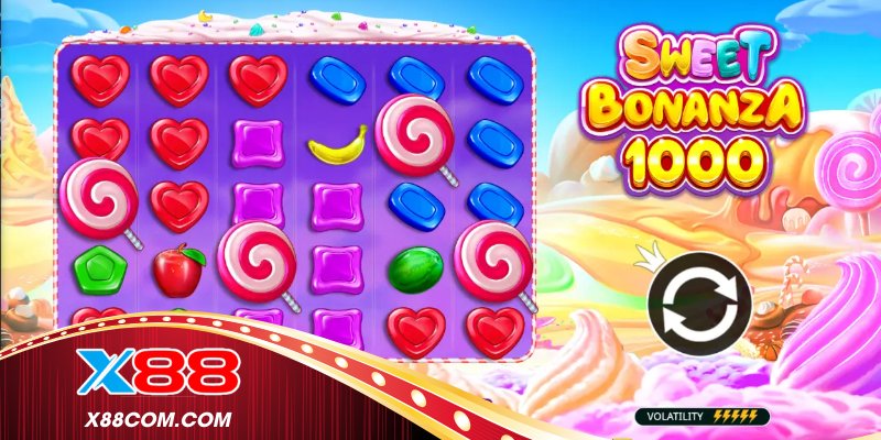 Sweet Bonanza 1000 với lưới 6x5 và biểu tượng kẹo 